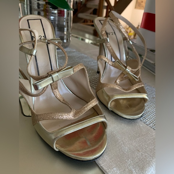 No. 21 GOLD COATED CUTOUT SANDALS SIZE 9 👠👠👠🔥🔥🔥🔥 - Picture 11 of 15